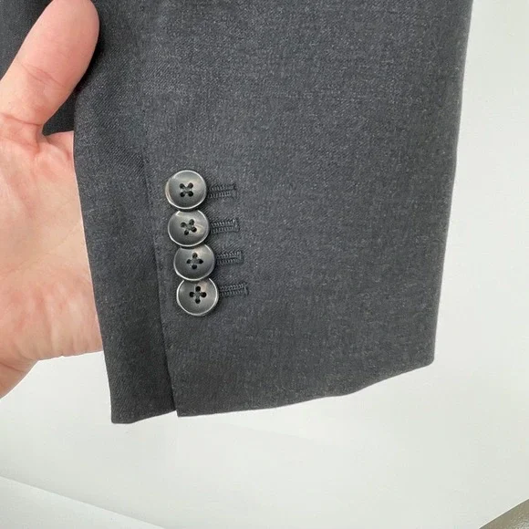 Suitsupply Pure Wool Gray Havana‎ Jetted A Slim Fit Blazer Jacket 52 Career Work